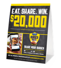 50 Burger Route Folded Table Tents