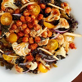 BBQ Cauliflower Kale Salad With Crispy Chickpeas BBQ Cauliflower Kale Salad With Crispy Chickpeas