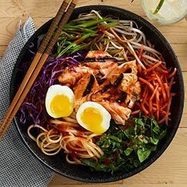Korean Noodle Salad with Spicy Grilled Salmon Korean Noodle Salad with Spicy Grilled Salmon
